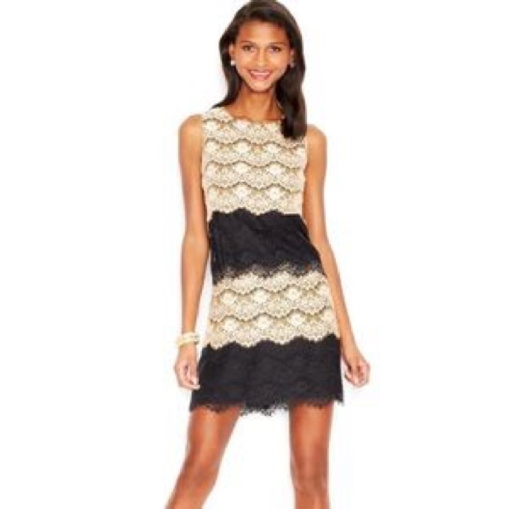 Jessica Simpson Cream/ Navy Dress Sz 2 (fits 0)